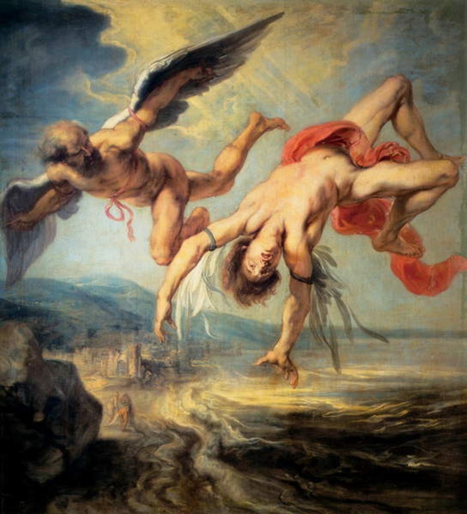 Detail of The fall of Icarus - 1636 by Jacob Peter Gowy