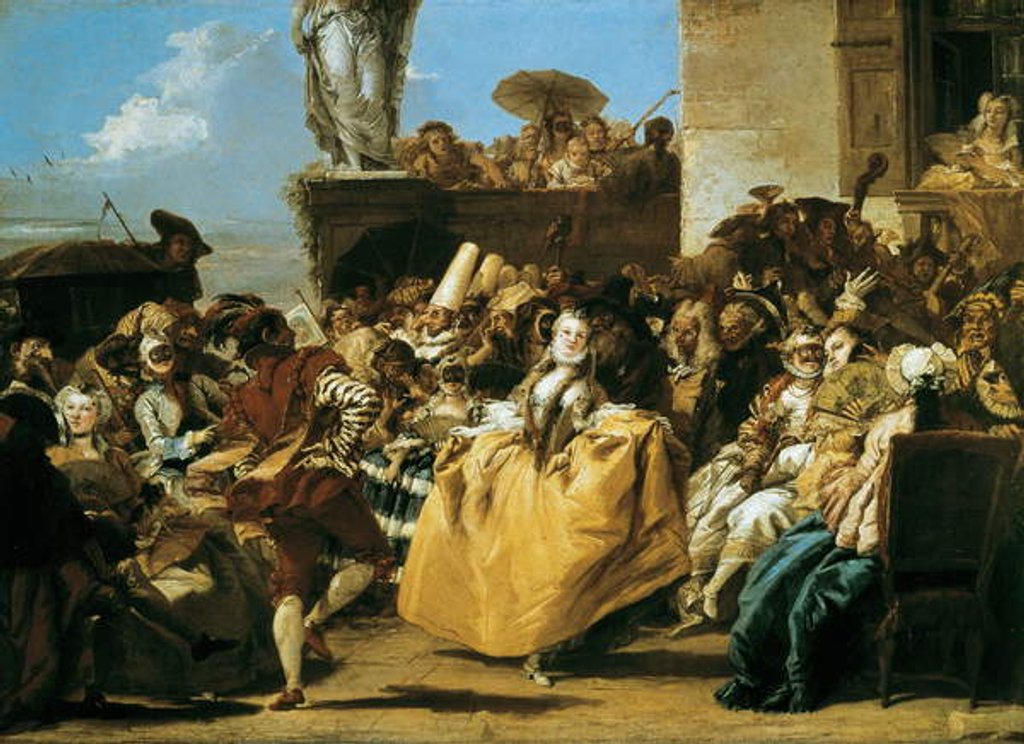 Detail of Scene of carnival or Le menuet 1754 by Giandomenico Tiepolo