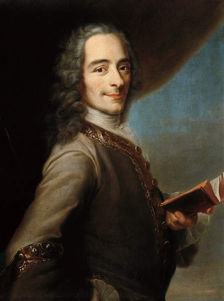 Detail of Francois-Marie Arouet de Voltaire called Voltaire by Maurice Quentin de la Tour