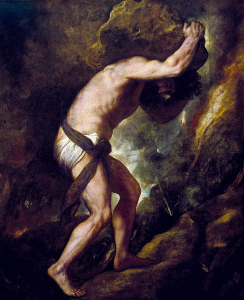 Detail of Sisyphus by Titian (c.1488-1576)