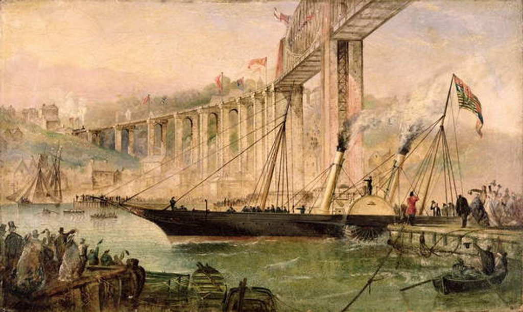 Detail of The Opening of the Saltash Bridge by Prince Albert, 2nd May 1859, c.1859 by Thomas Valentine Robins