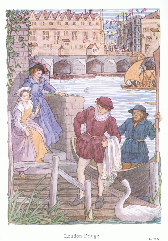 Detail of London Bridge by Francis Donkin Bedford