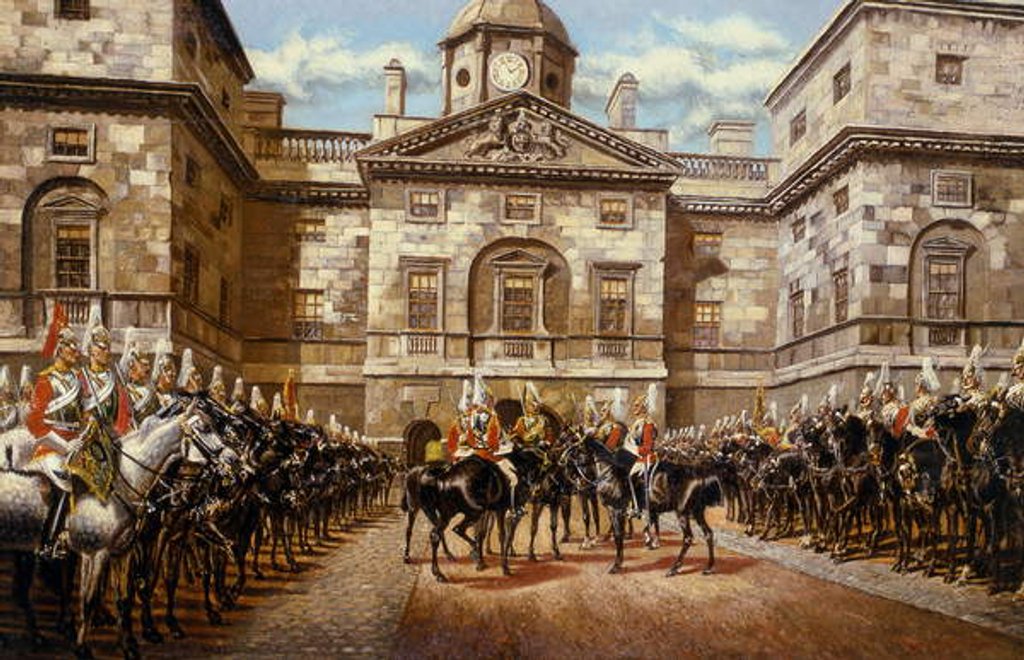 Detail of The Guard Mounting: The Horse Guards at Whitehall by Harry and Arthur Charles Payne
