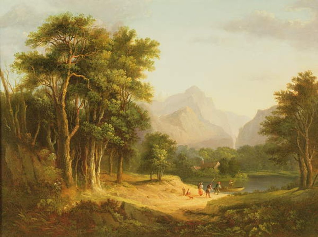 Detail of Highland Landscape with Figures by Alexander Nasmyth