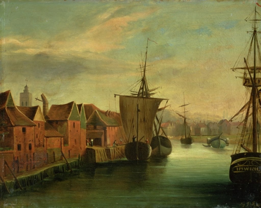 Detail of St. Catherine's Quay, Ipswich, c.1830 by Jabez Hare