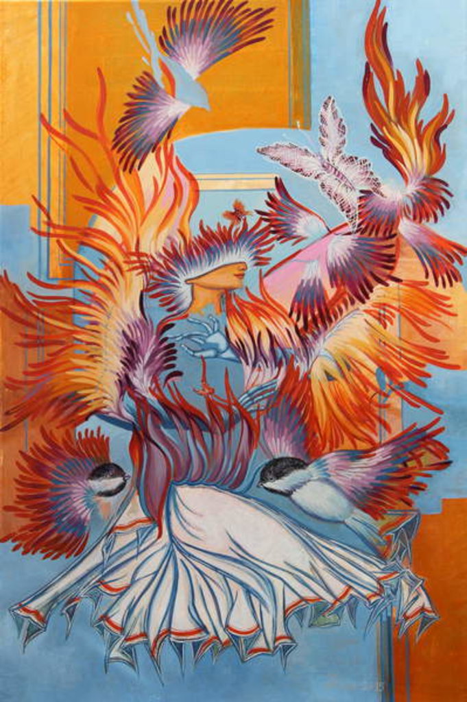 Detail of Recreated Chickadees, 2015 by Irina Corduban