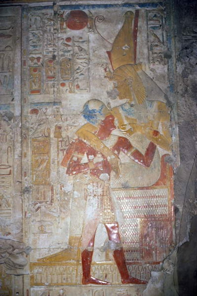 Detail of Relief of Sethos I and Isis, New Kingdom by Egyptian 19th Dynasty