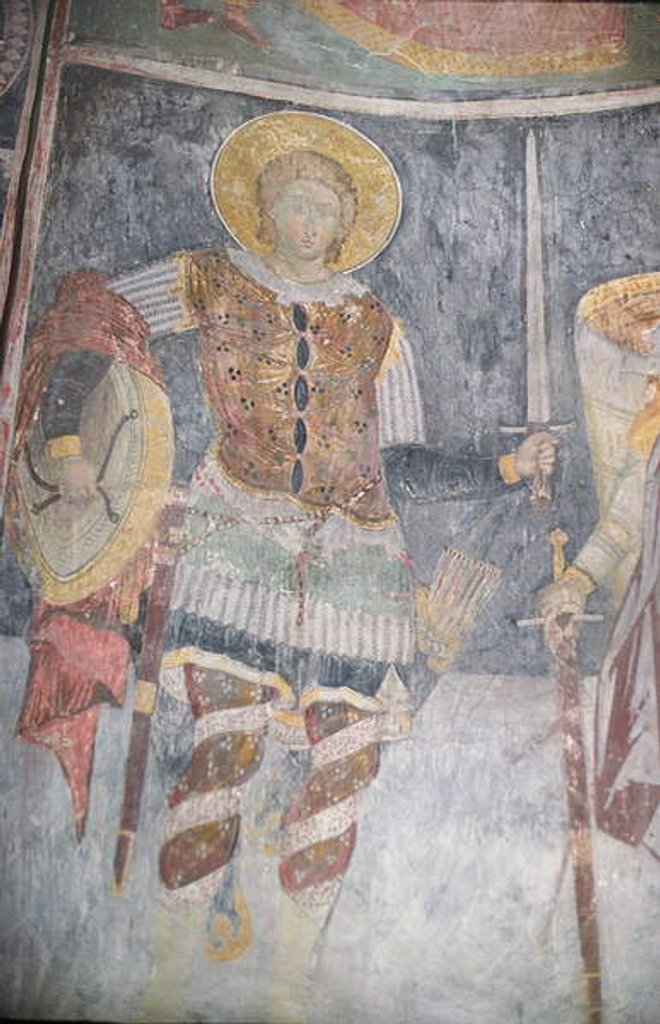 Detail of Fresco of St. Procopius in the church, 1413-17 by Morava School