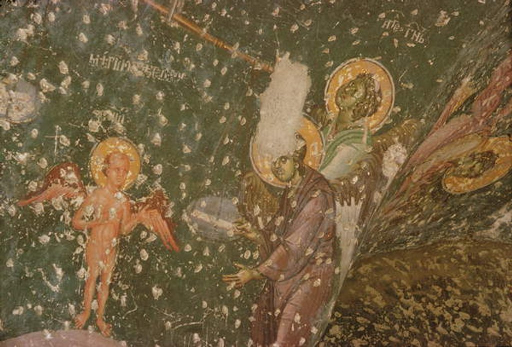 Detail of Angels from the Last Judgement, 14th century by Serbian School