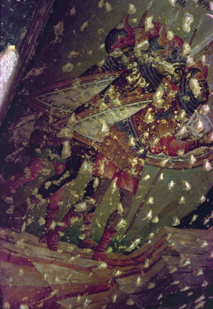 Detail of Soldiers from the Last Judgement, 14th century by Serbian School