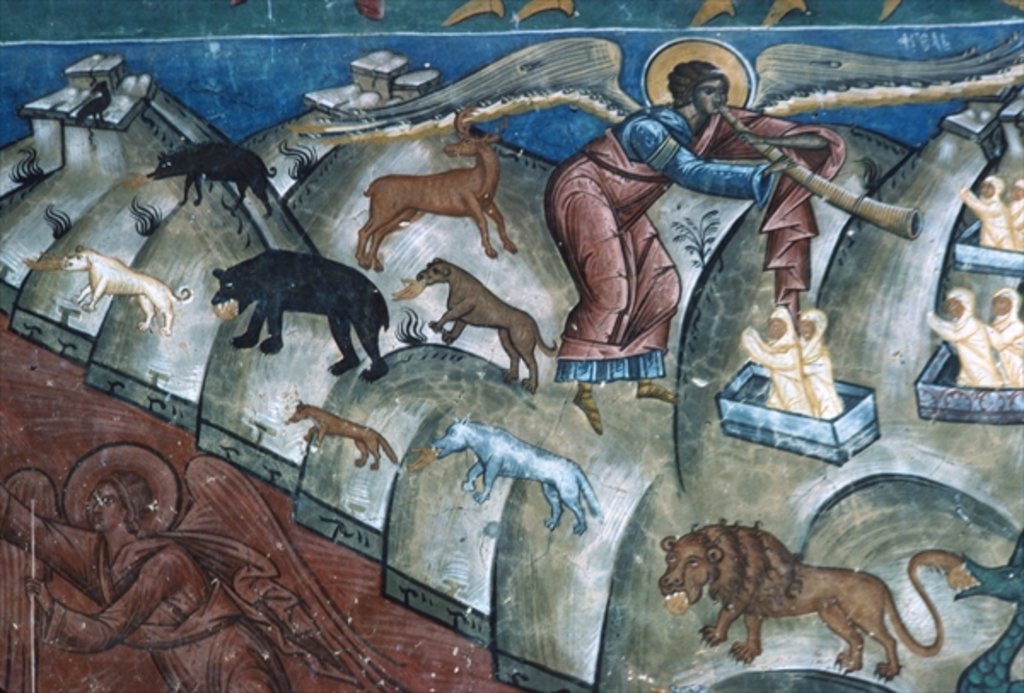 Detail of Animals disgorging, detail from The Last Judgement, 1547-50 by Romanian School