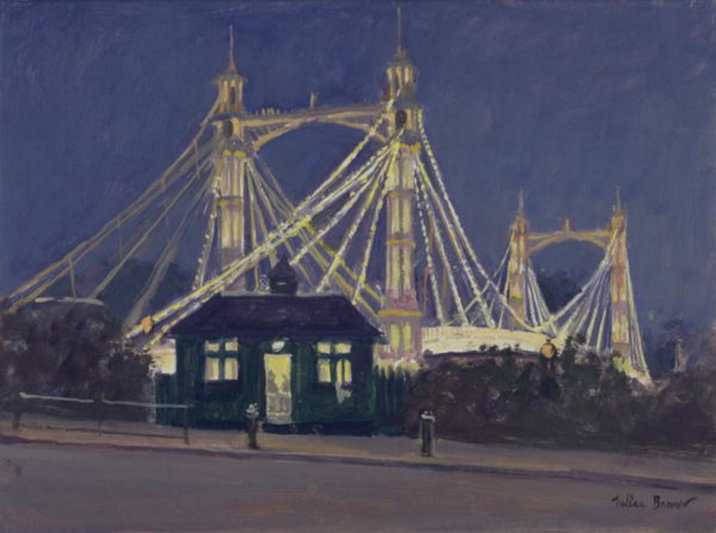 Detail of Albert Bridge - Night by Julian Barrow