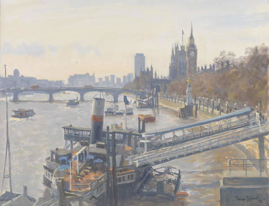 Detail of Westminster from Hungerford Bridge, 2010 by Julian Barrow