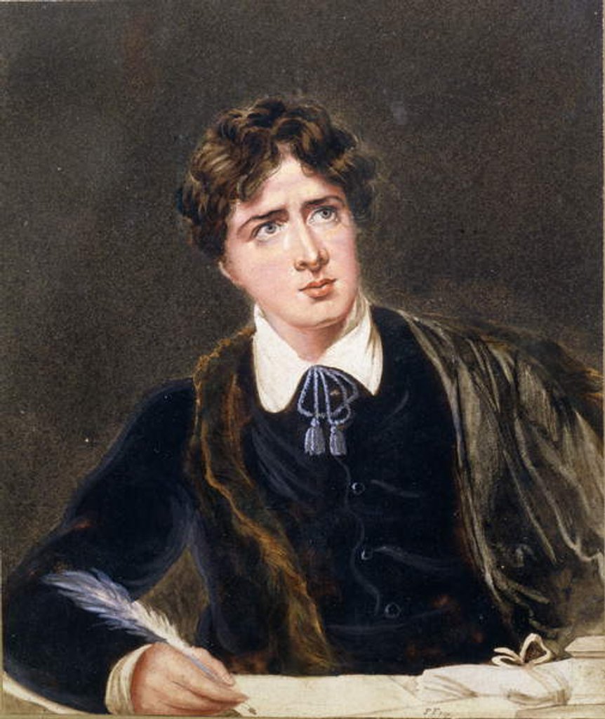 Detail of Portrait of a Man Writing, possibly Oscar Wilde, c.1880 by F. Fry