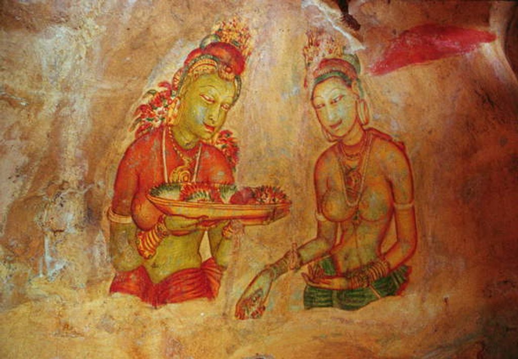 Detail of The Cloud Damsels by Sri Lankan School