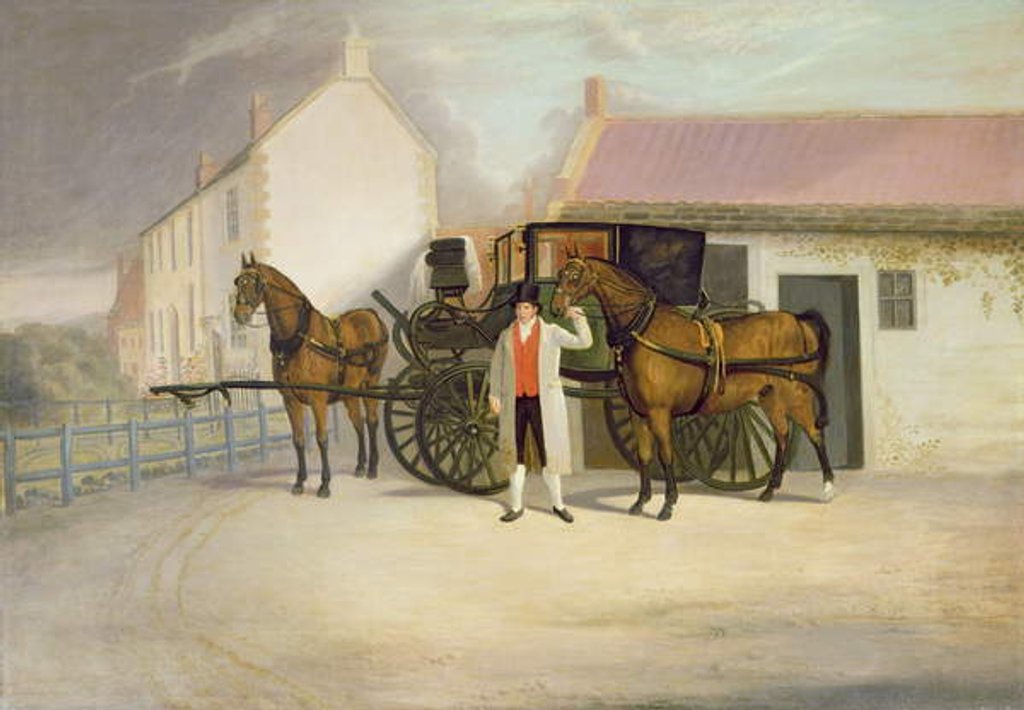 Detail of A Groom Holding a Carriage Team by Clifton Tomson