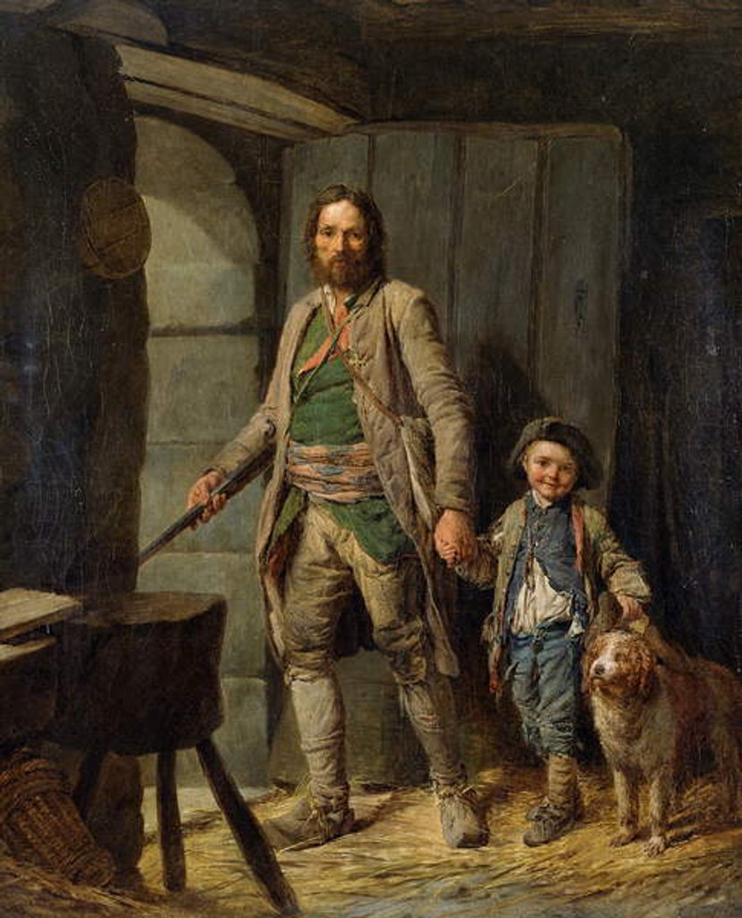 Detail of The Departure of the Poacher, 1781 by Nicolas-Bernard Lepicie