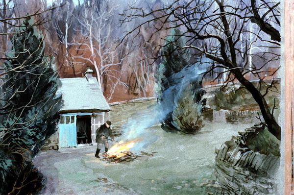 Detail of Lakeland Bonfire, 1996 by John Cooke