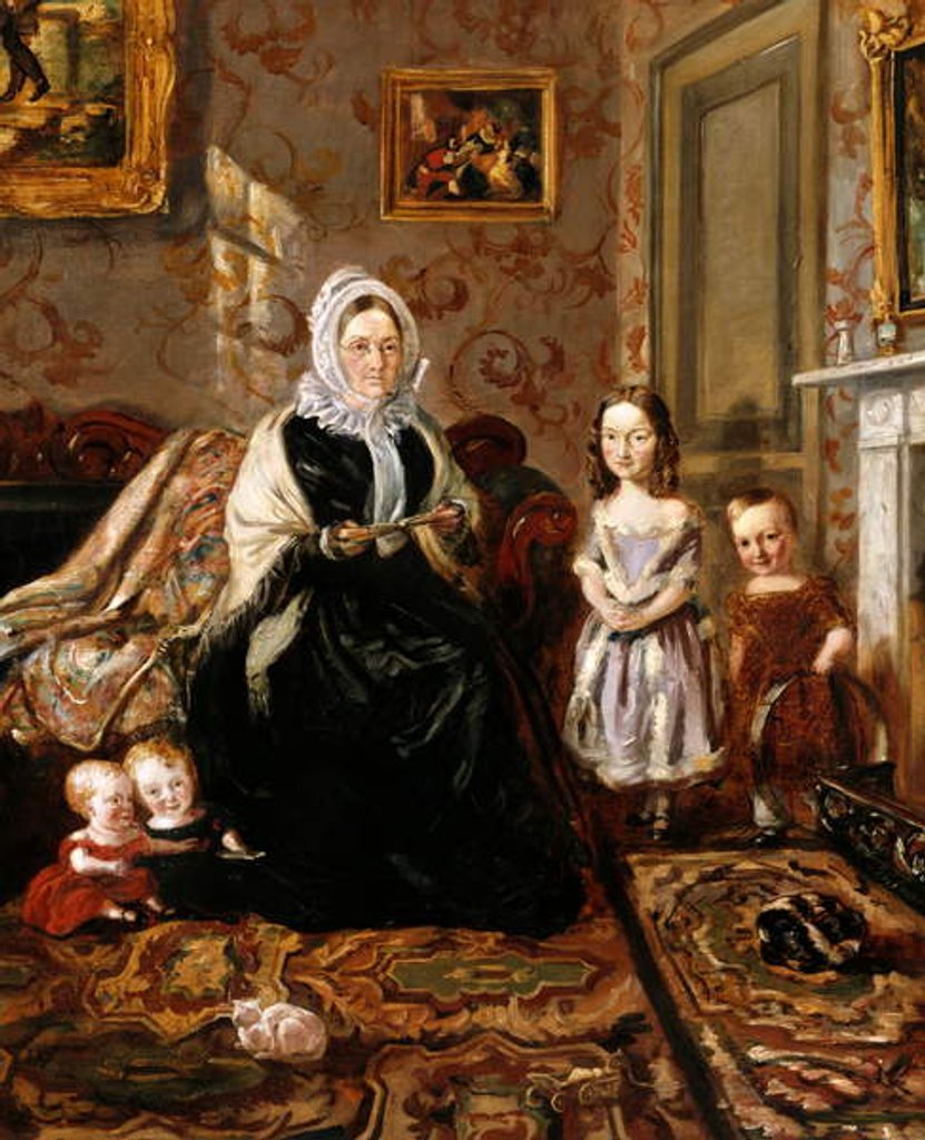 Detail of Group portrait of Henry Clark's mother-in-law, Mrs Davies, and four of his children by William Holman Hunt
