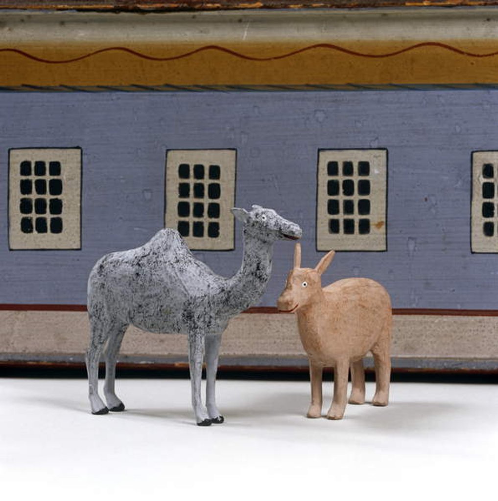 Detail of Camel and rhino in front of Noah's ark, c.1840 by German School