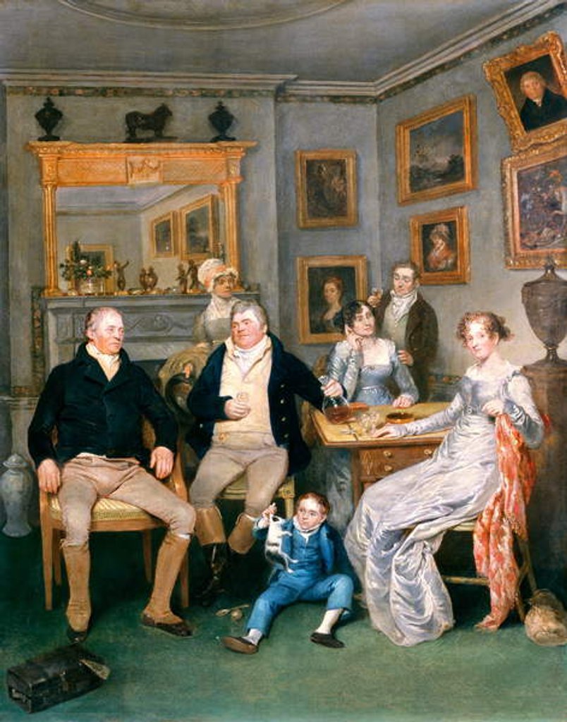Detail of A family scene in a domestic interior, c.1815-20 by English School