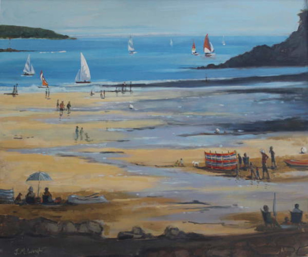 Detail of Salcombe North Sands, Evening Shadows by Jennifer Wright