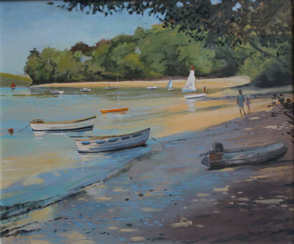 Detail of Salcombe Fishermans Cove, Early Light by Jennifer Wright