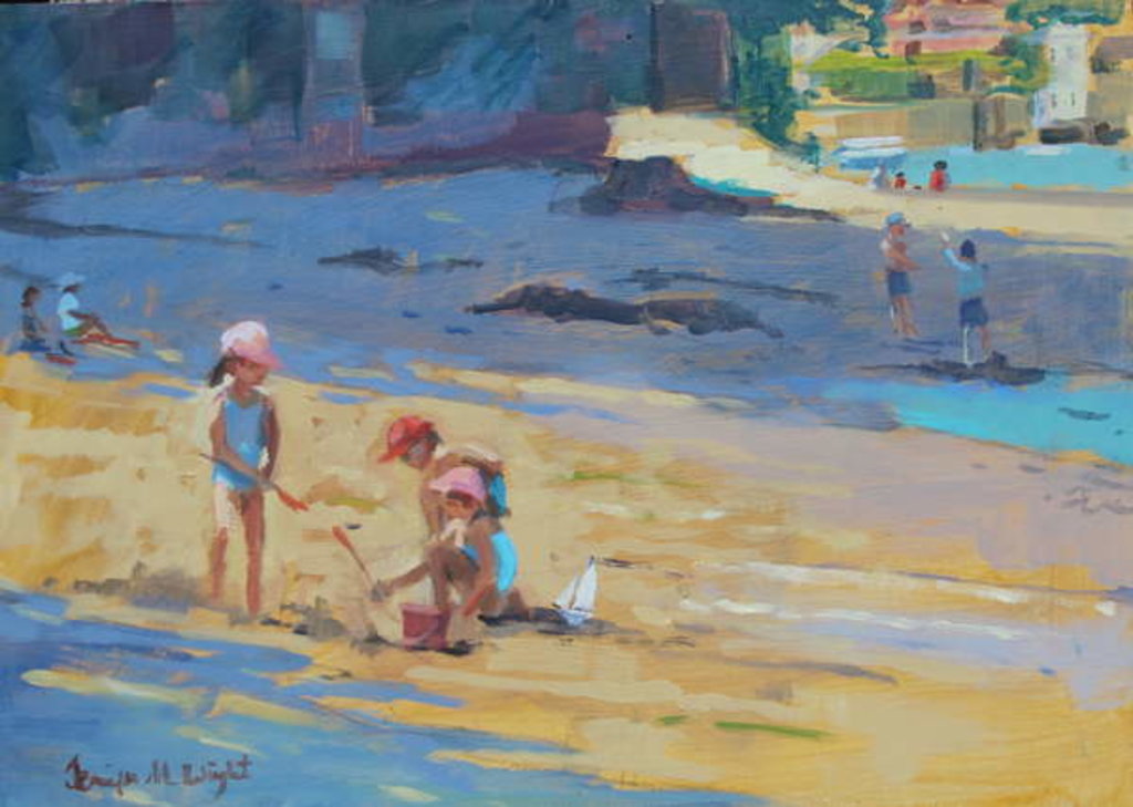 Detail of Salcombe Beach, Children by Jennifer Wright