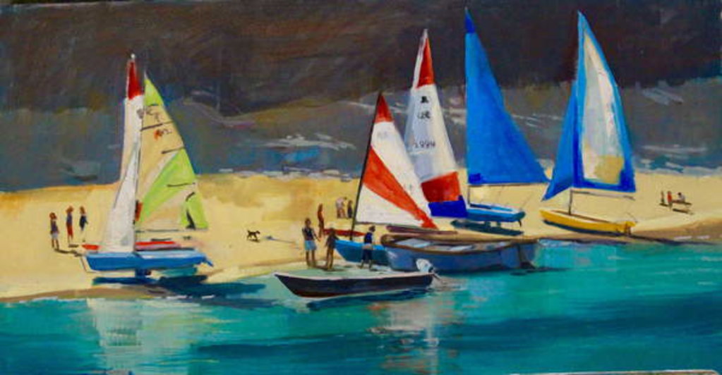 Detail of Salcombe Smalls Cove Dinghies by Jennifer Wright