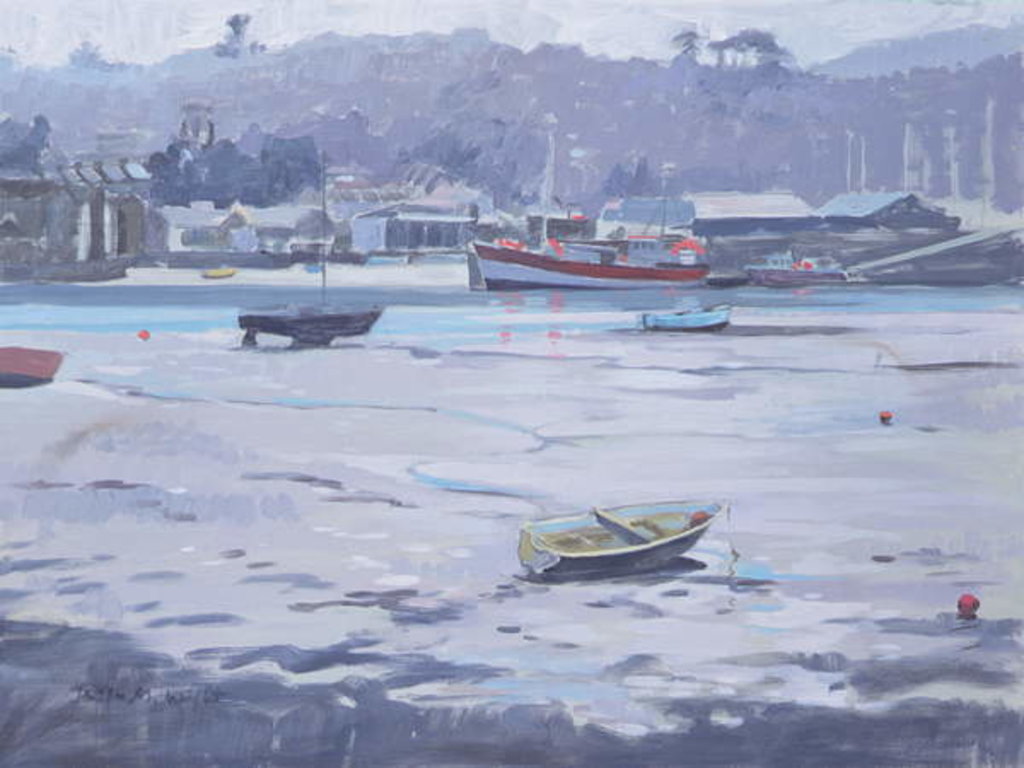 Detail of Salcombe - Grey Day - Fisherman's Quay by Jennifer Wright