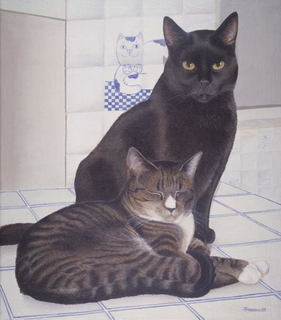 Detail of Stray and Daisie in the Kitchen by Joan Freestone