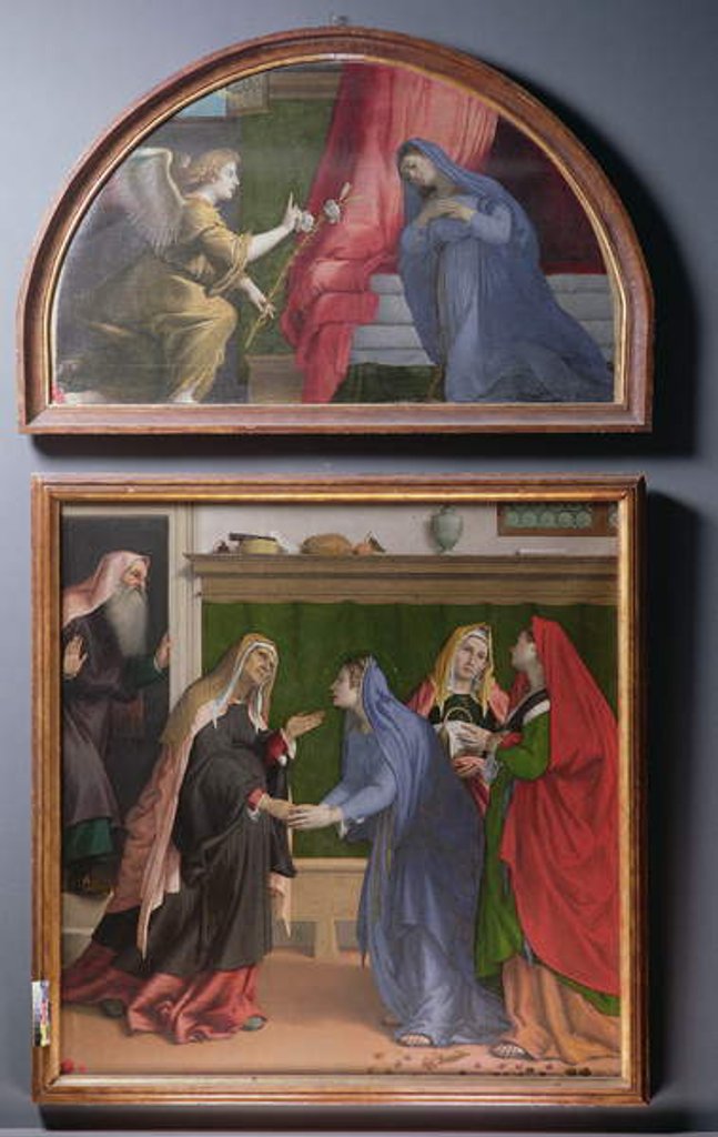 Detail of The Annunciation and The Visitation, two paintings constituting an altarpiece, 1530-35 by Lorenzo Lotto