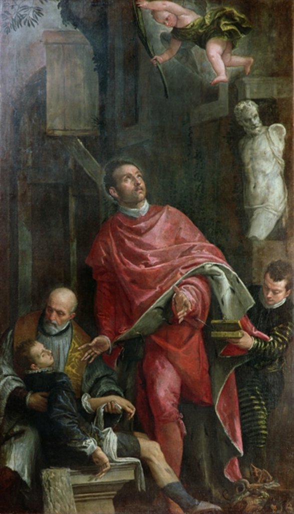 Detail of St. Pantaleone healing a child, 1587 by Veronese