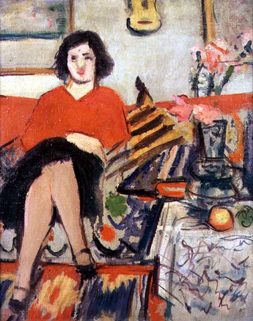 Detail of Interior with a Figure by George Leslie Hunter