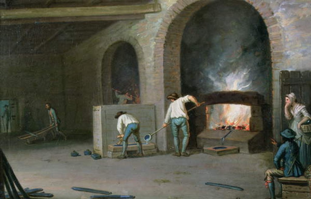 Detail of Lead Mining at Leadhills, the smelting of the lead by David Allan