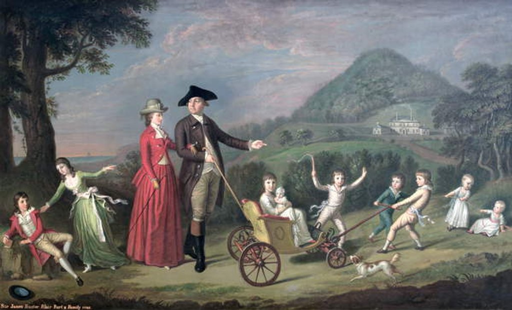 Detail of Sir James Hunter Blair, 1st Bart., with his Wife and Nine of their Fourteen Children, 1785 by David Allan