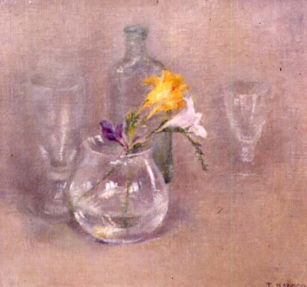 Detail of Still Life with Glass by Joyce Haddon