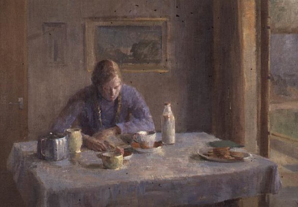 Detail of At the Table by Joyce Haddon