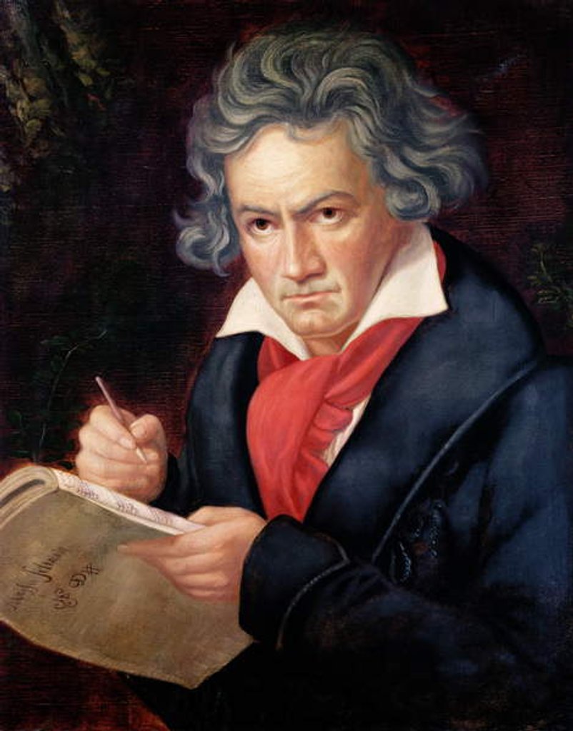 Detail of Ludwig van Beethoven Composing his 'Missa Solemnis' by Joseph Carl Stieler (after)