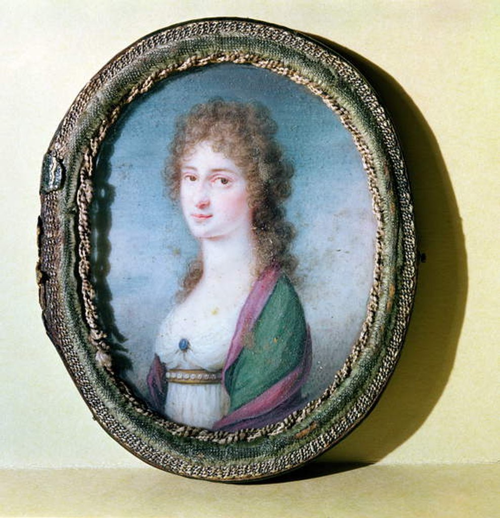 Detail of Portrait miniature of Countess Marie Erdody by German School