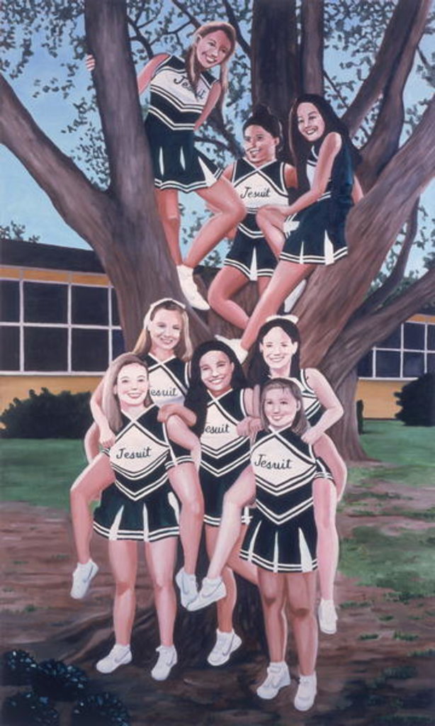 Detail of Jesuit Cheerleaders in a Tree, 2002 by Joe Heaps Nelson