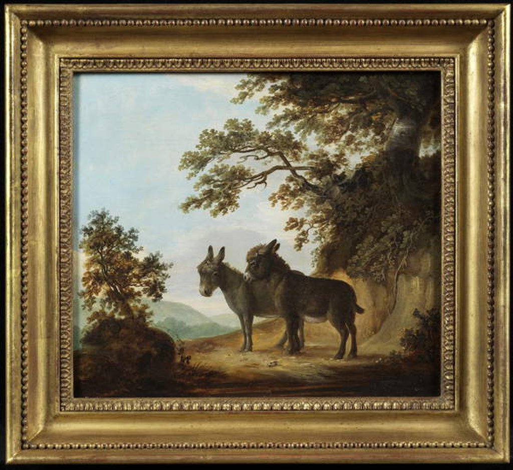 Detail of Two Donkeys in a Landscape by Benjamin Zobel