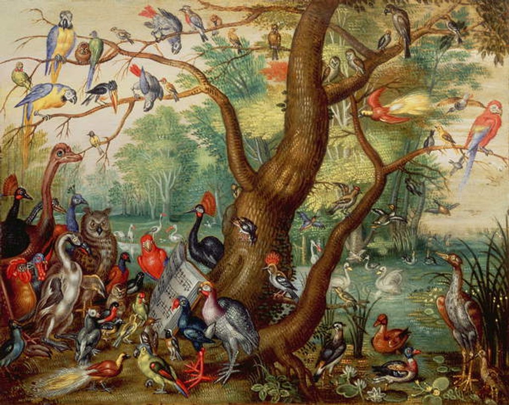 Detail of Concert of Birds by Jan van the Elder Kessel