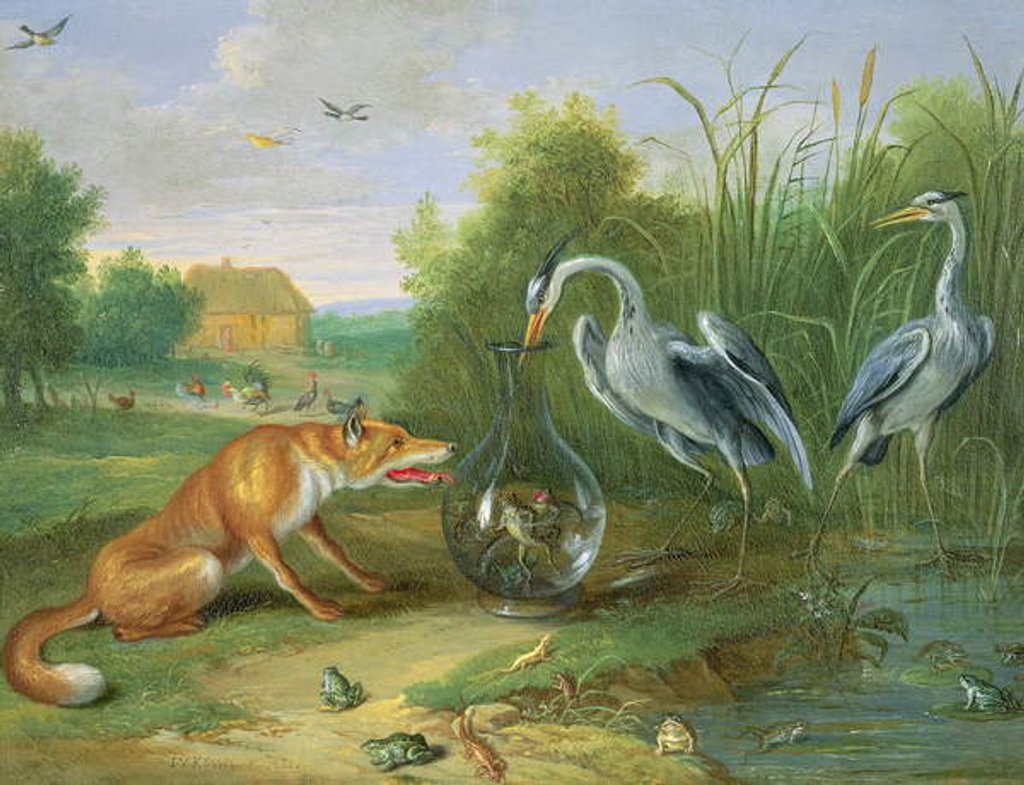Detail of The Heron and the Fox, 1661 by Jan van the Elder Kessel