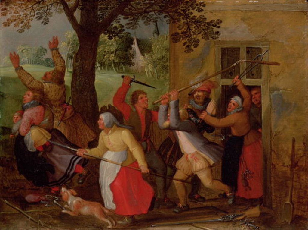 Detail of Country Pub Brawl by David Vinckboons