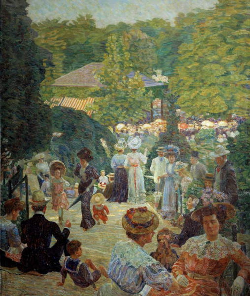 Detail of The Parc Montsouris from the kiosk has music in 1900 by Ludovic Vallee