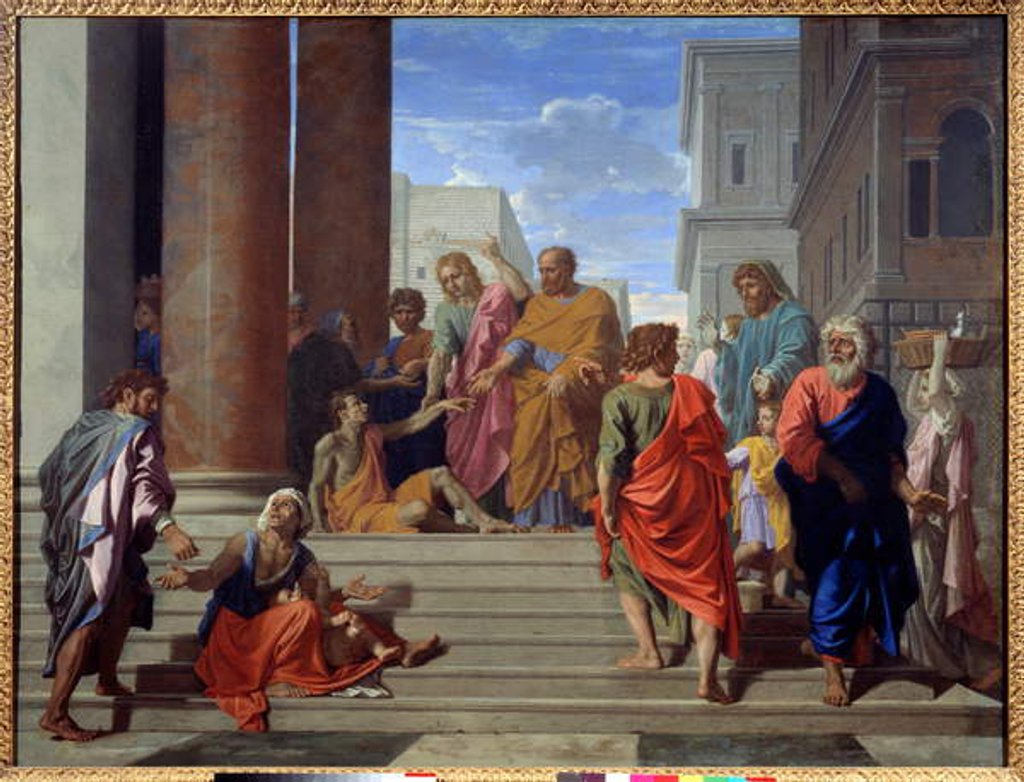 Detail of Saint Peter and Saint John waging the lame, 1655 by Nicolas Poussin