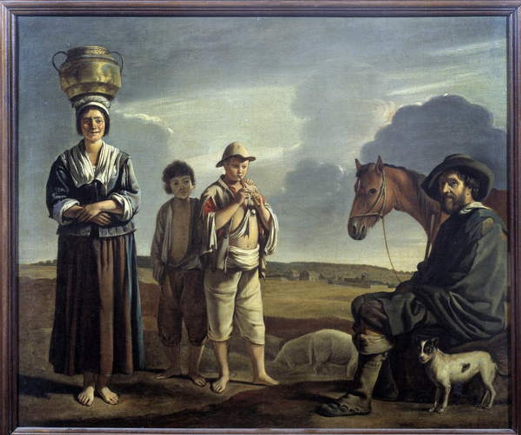 Detail of La halte du horalier by Louis Le Nain