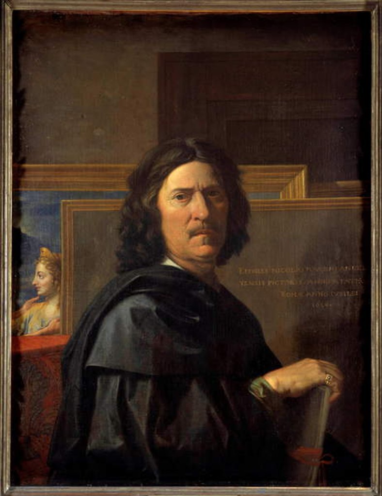 Detail of Self-portrait at the age of 56, 1650 by Nicolas Poussin
