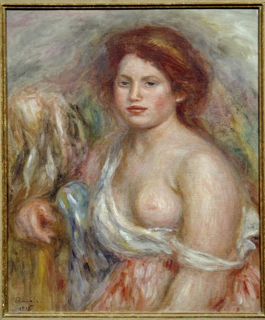 Detail of Portrait Of The Model In Bust, 1916 by Pierre Auguste Renoir